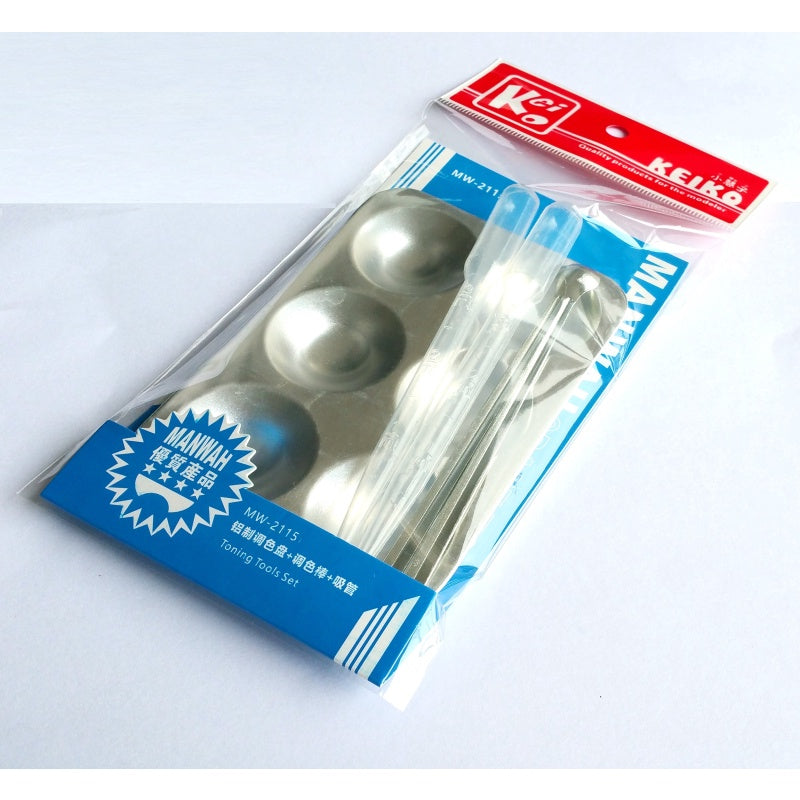 Hobby Color Palette Set /Mixing Dish Metal for hand brush and airbrushing Gunpla Scale Tamiya Model Figurines