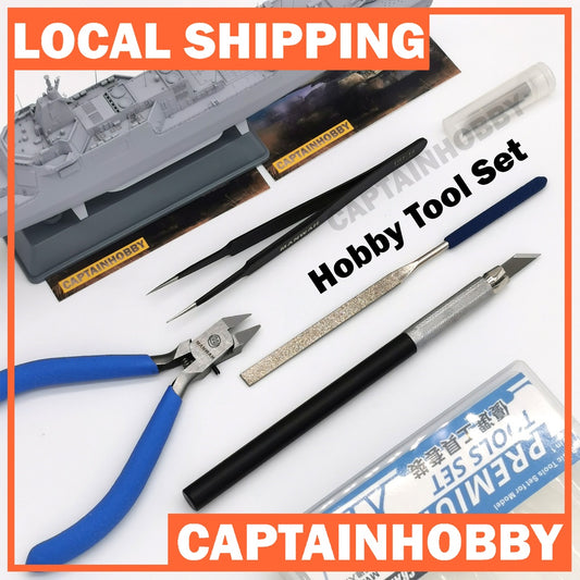 Premium Hobby Tools Set 5 Pcs incl Side Cutter Hobby Nipper Design Knife File Tweezer Tool Box for Gunpla Model building