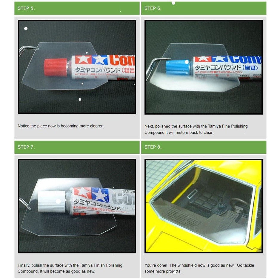 Tamiya Polishing Compound & HobbyMio Putty – for Hobby Plastic Models Car Motorbike Scale Models