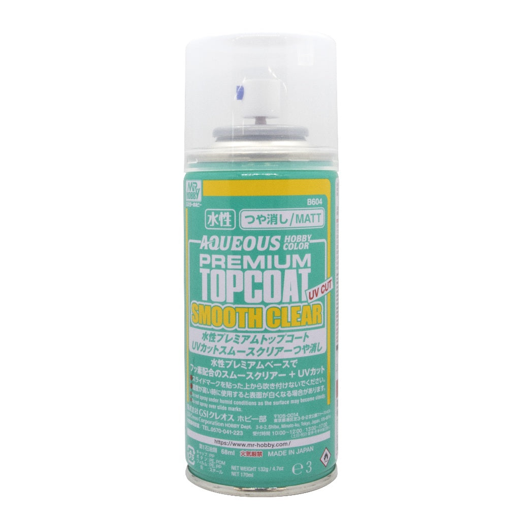 Mr. Hobby Top Coat B501–B503 / GX B601–B604 – Water-Based Gloss, Matte, UV-Cut Spray for Model Kits