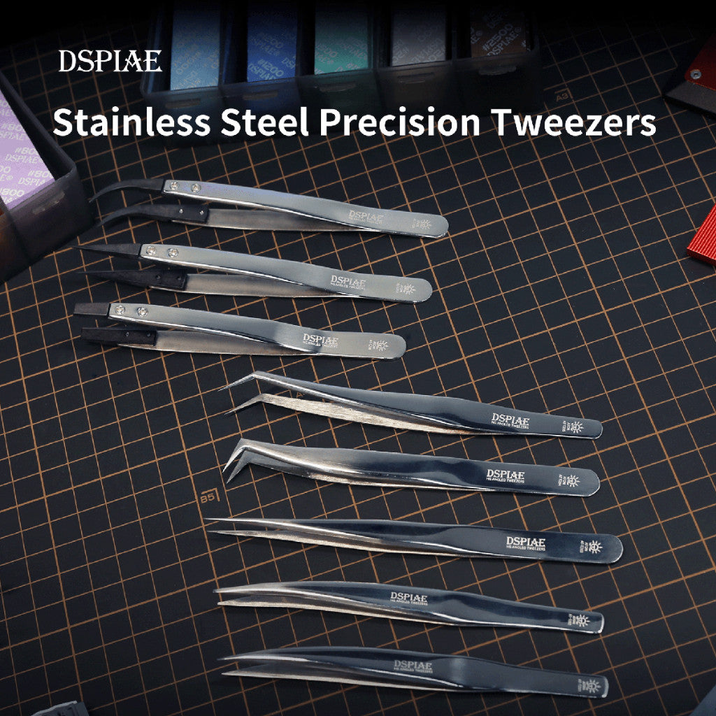 DSPIAE AT-TZ Stainless Steel Tweezers Clamp Pliers for Gunpla Gundam Plastic Model Assembly Tool