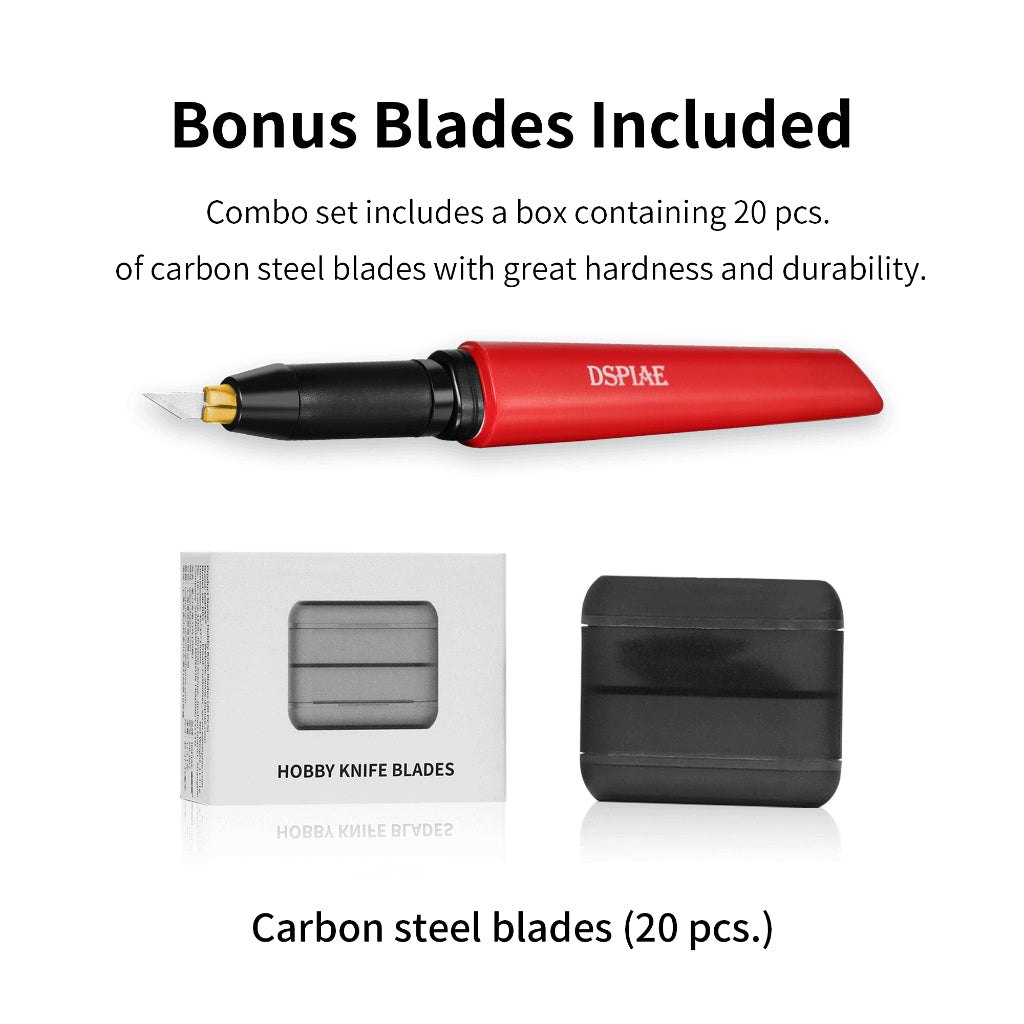 DSPIAE Premium Hobby Knife with 20 Spare Blades | Precision Cutter for Gundam, Tamiya, Miniatures