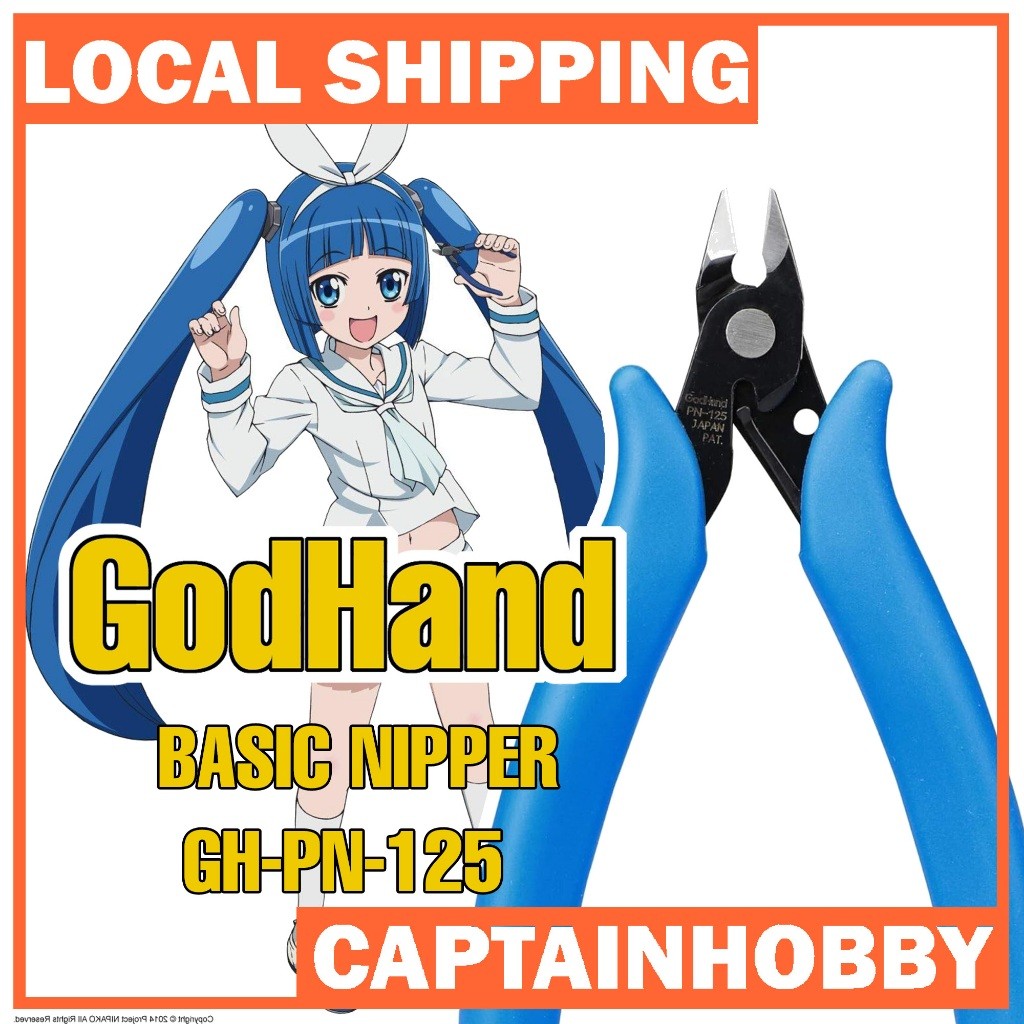 GodHand GH-PN-125 Plastic Model Nipper | Side Cutter for Gundam Model Kit Tools | Made in Japan