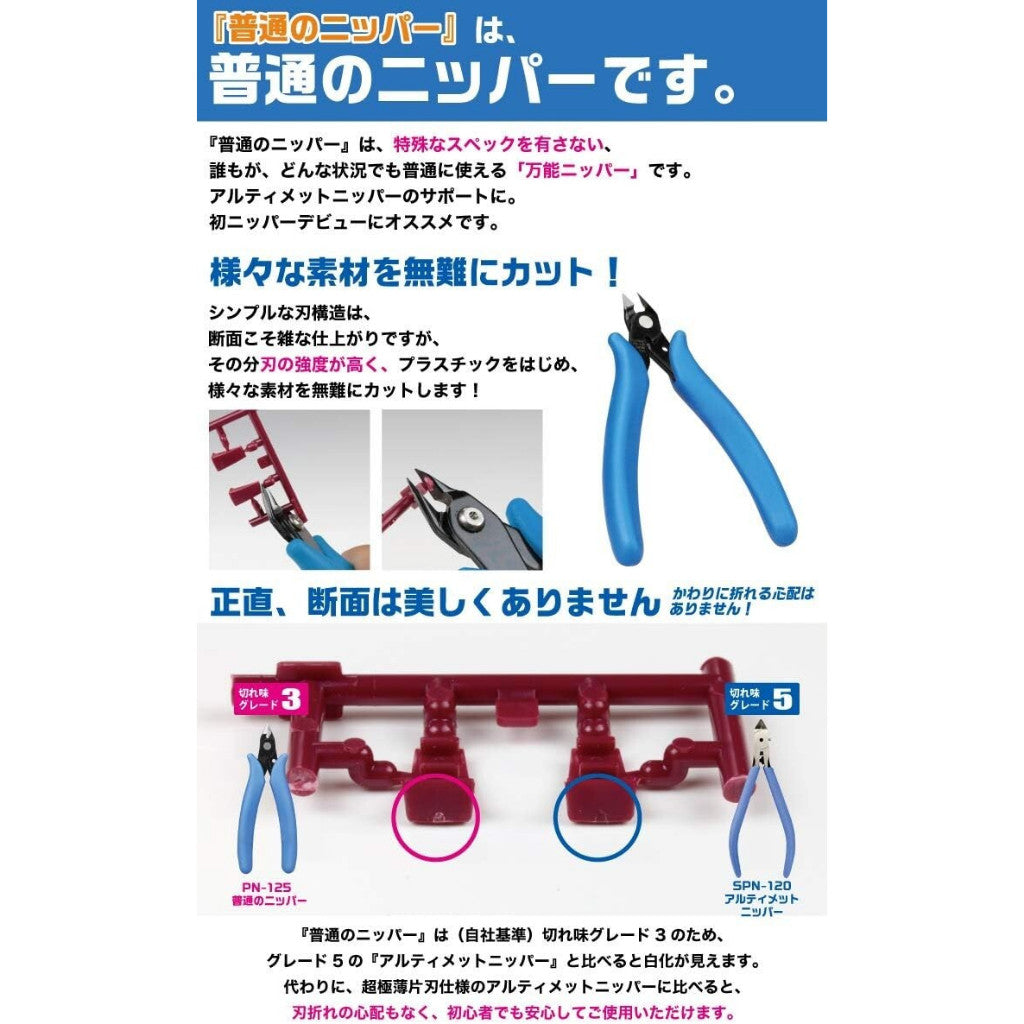 GodHand GH-PN-125 Plastic Model Nipper | Side Cutter for Gundam Model Kit Tools | Made in Japan