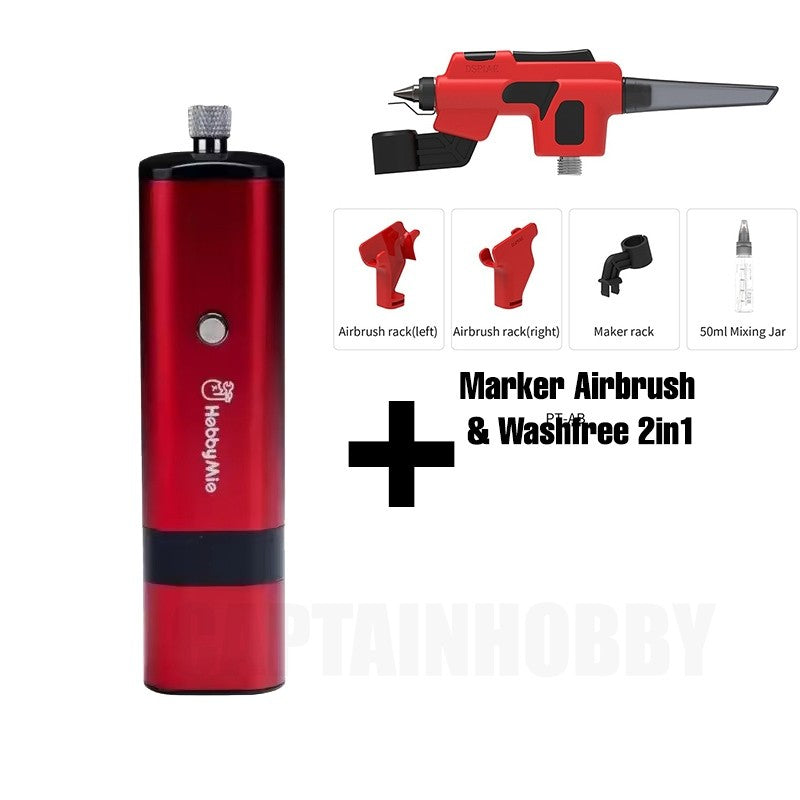 Hobby Mio HM-02 PRO Portable Wash Free Airbrush Compressor Quiet Wireless for Scale Model Gunpla