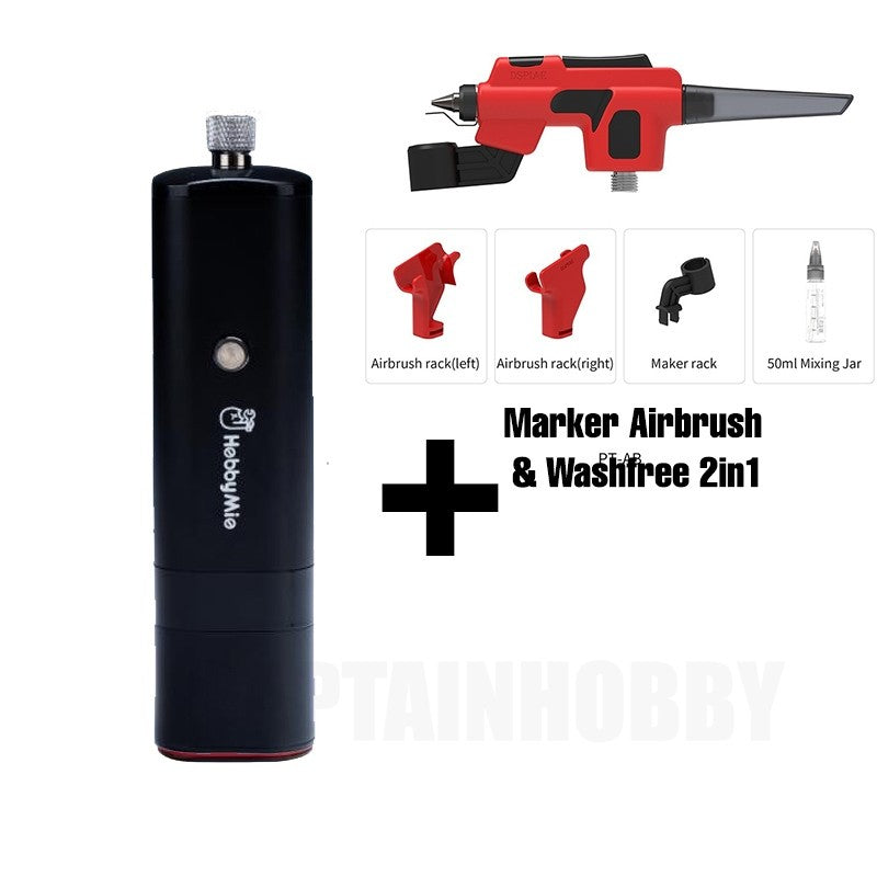 Hobby Mio HM-02 PRO Portable Wash Free Airbrush Compressor Quiet Wireless for Scale Model Gunpla