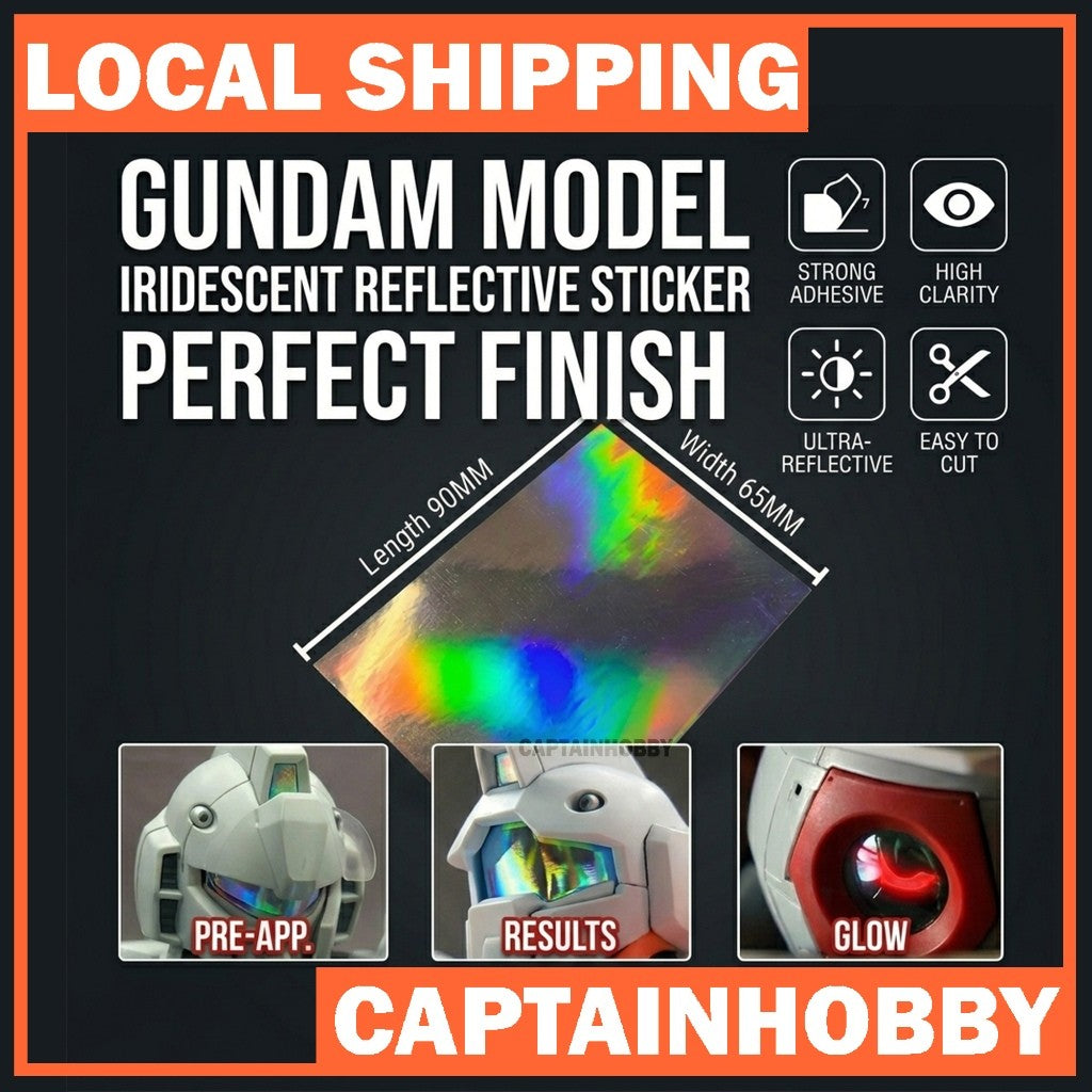 Holographic Reflective Stickers for Gundam Model Eyes Mirror Effect DIY Detail Upgrade Sheet 65×90mm