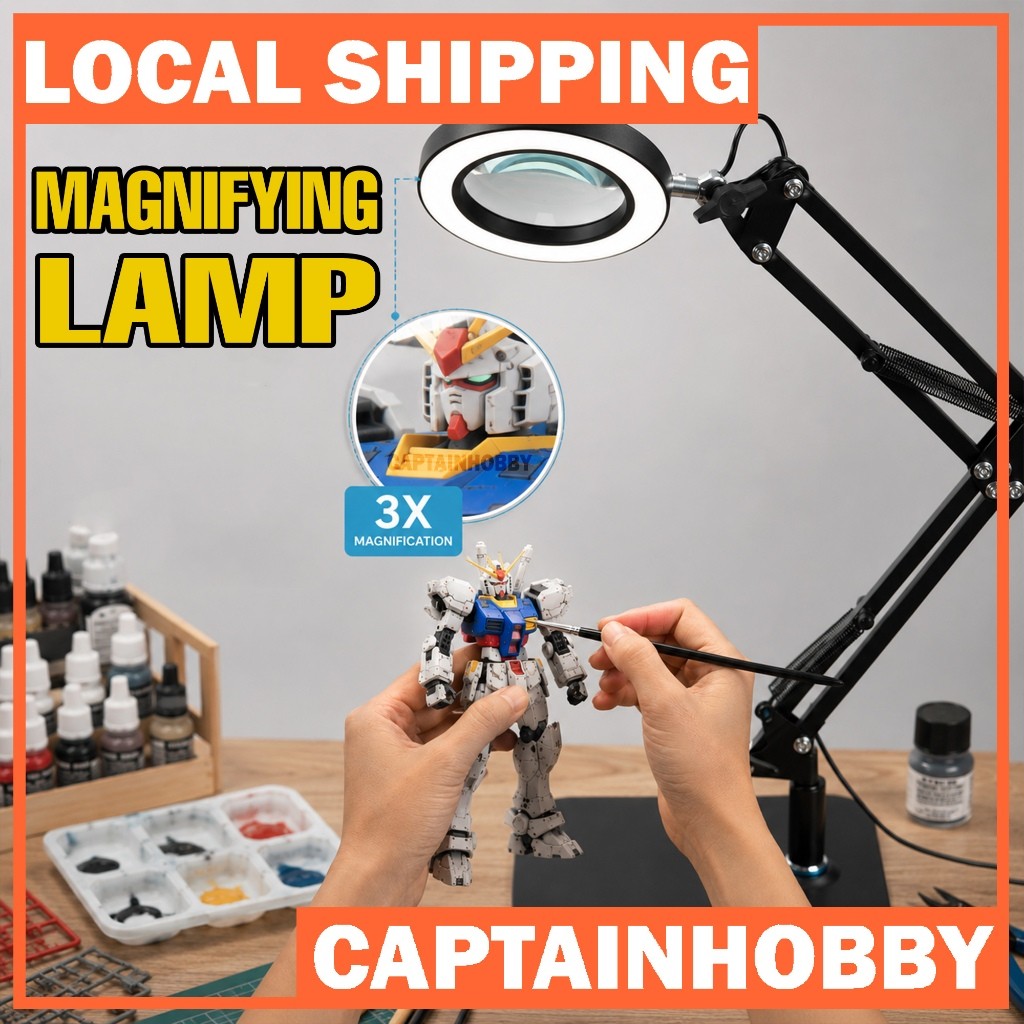 🇸🇬 Local Stock Magnifying LED Lamp for Gundam Model Kit Painting Hobby Craft Desk Light Clamp Mount