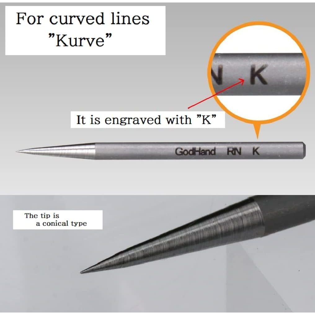 GodHand Riegel Needle Set GH-RN-Set – Engraver & Scriber Tool for Plastic Models, Gunpla, Gundam Kit