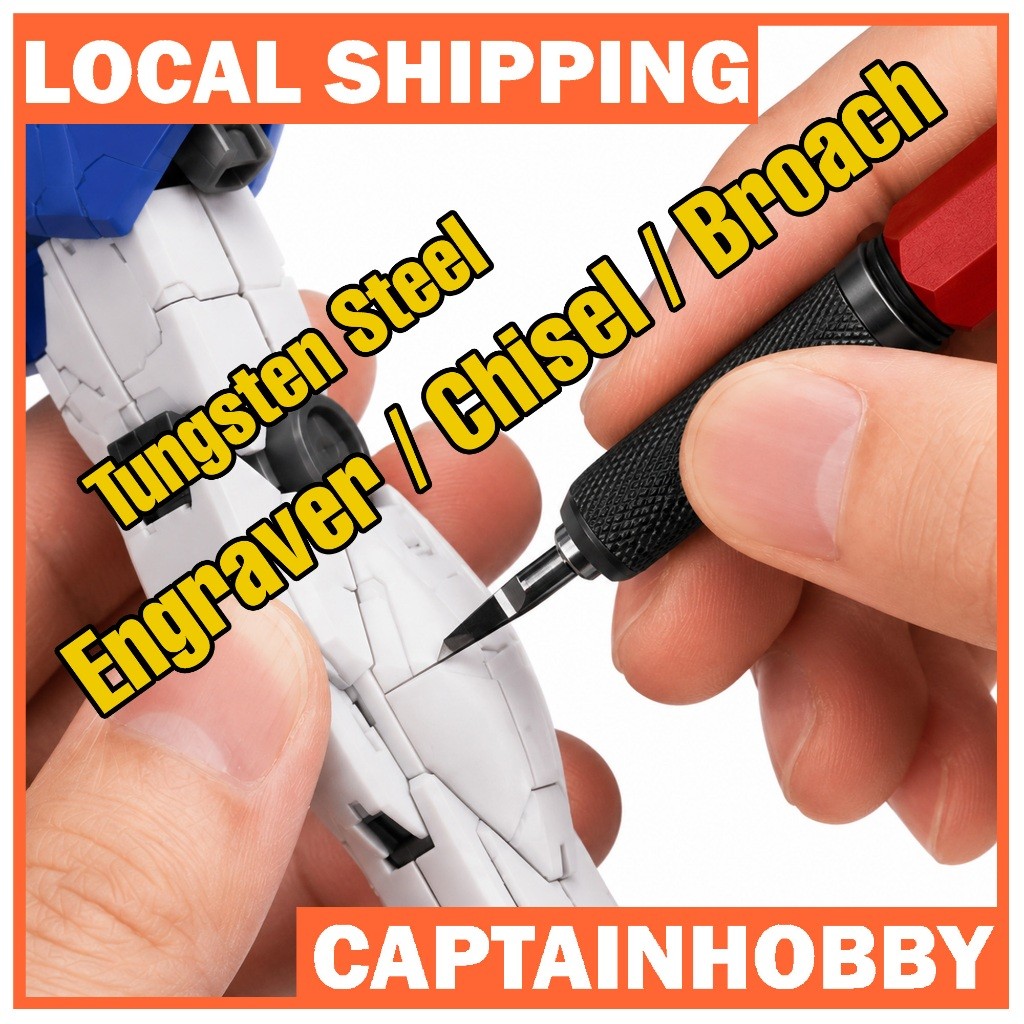 Premium Ultra-Hard Tungsten Steel Engraver Chisel Push Broach for Gundam Gunpla Panel Line Scribing
