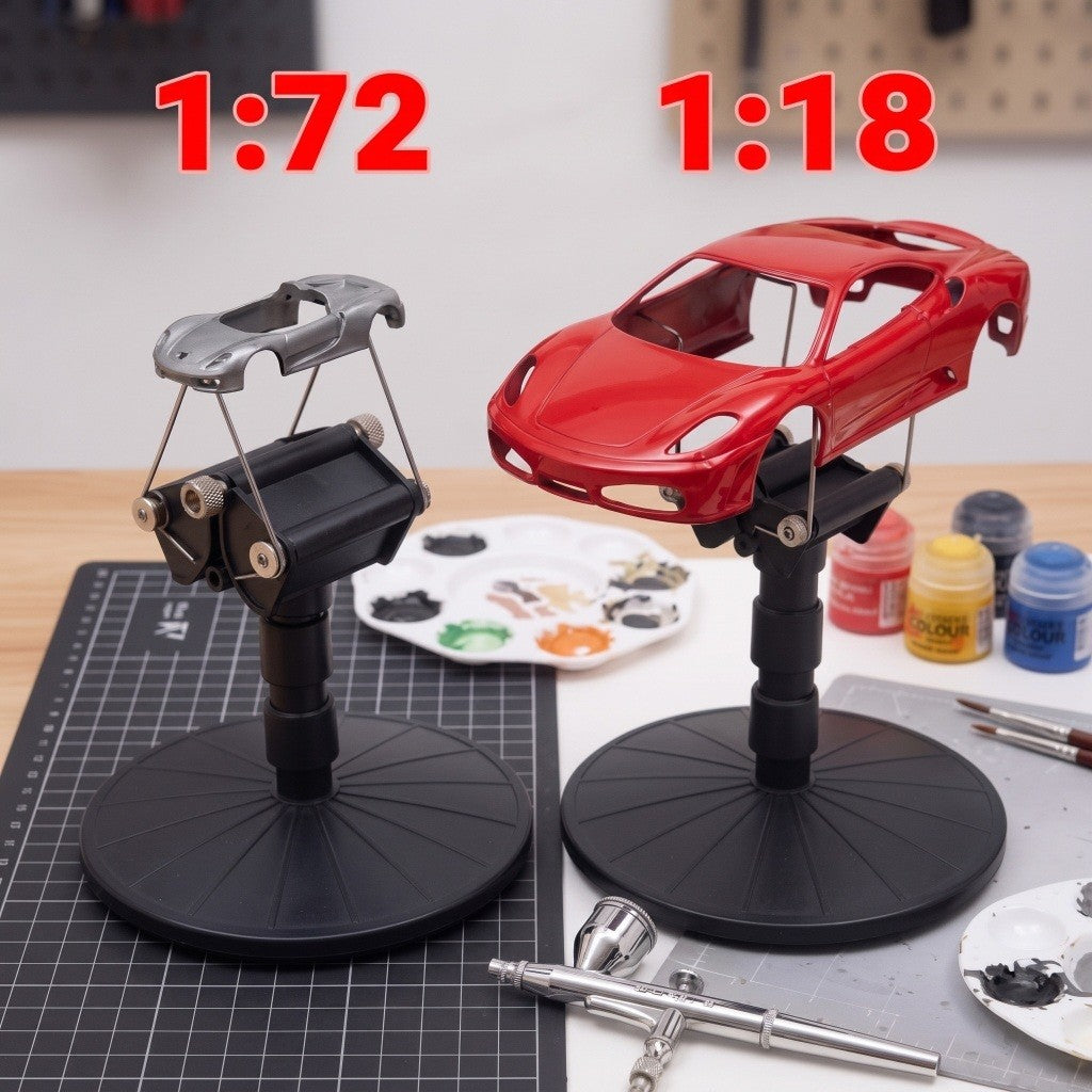 Model Painting Stand Rotating Turntable w Clips for Airbrush Spray RC Car Body Shell MINI 4WD 74522