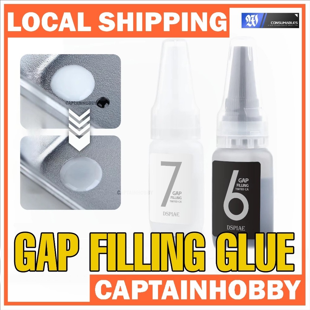 DSPIAE BP-01/BP-02 PRO Black & White CA Gap Filling Glue & Accelerator for Gunpla Model Kits