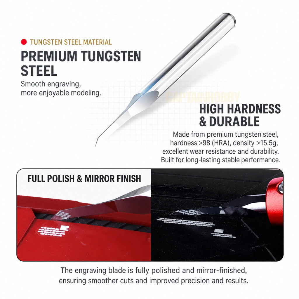 Premium Engraver/ Chisels/ Push Broach Set 0.1mm-1mm 5in1 for Gundam Gunpla Tamiya Model Building