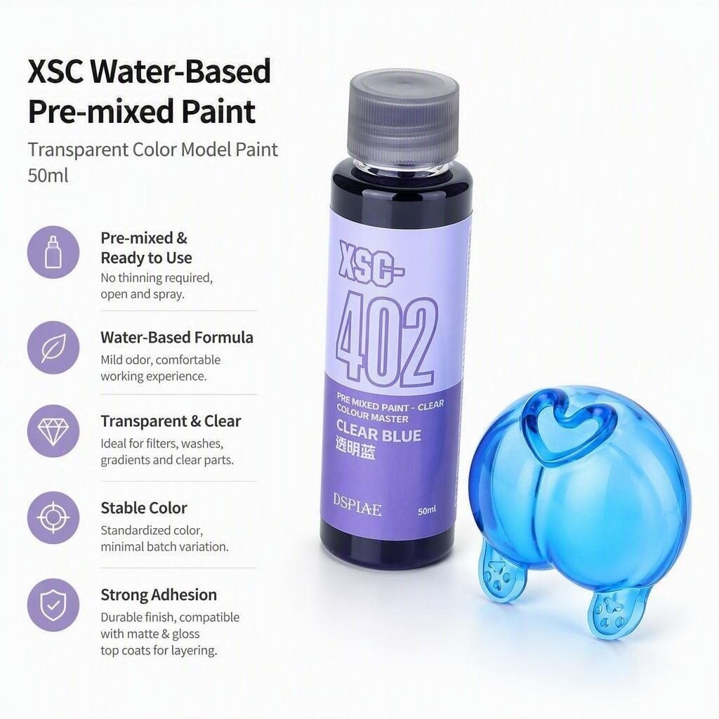 DSPIAE XSC Transparent Water-Based Airbrush Paint 50ml Pre-Thinned Colours for Gunpla & Model Kits