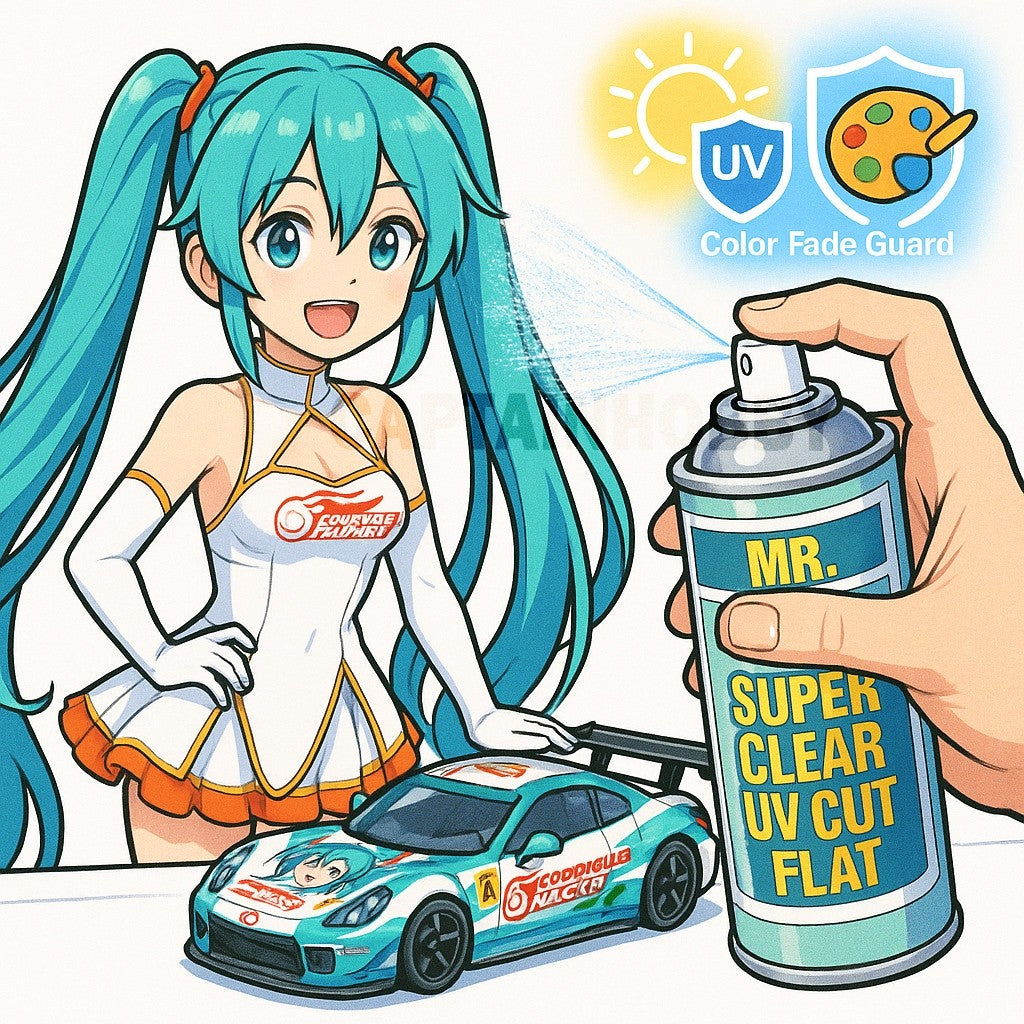 Mr.Hobby Gundam Top Coat Water-Based Spray 75% Semi-Matte UV Cut for Gunpla Models