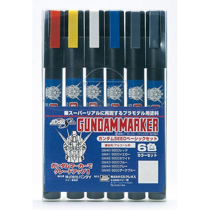 Mr Hobby GUNDAM MARKER GUNDAM SEED BASIC SET (6 Markers) GMS109 for Hobby Plastic Model Gunpla Scale Models