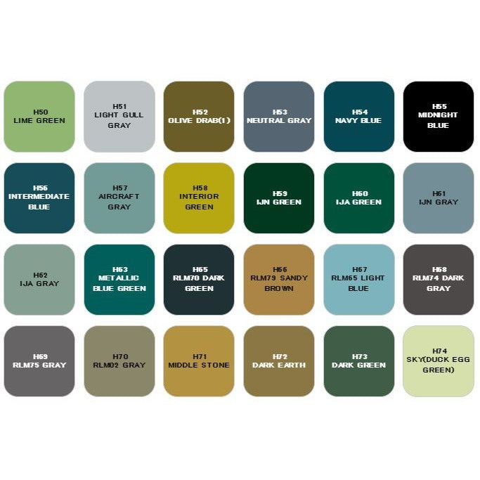 Mr. Hobby AQUEOUS HOBBY COLOR WATER-BASED ACRYLIC COLOR H41- H60 10ml PAINTS for Brushing and Airbrushing