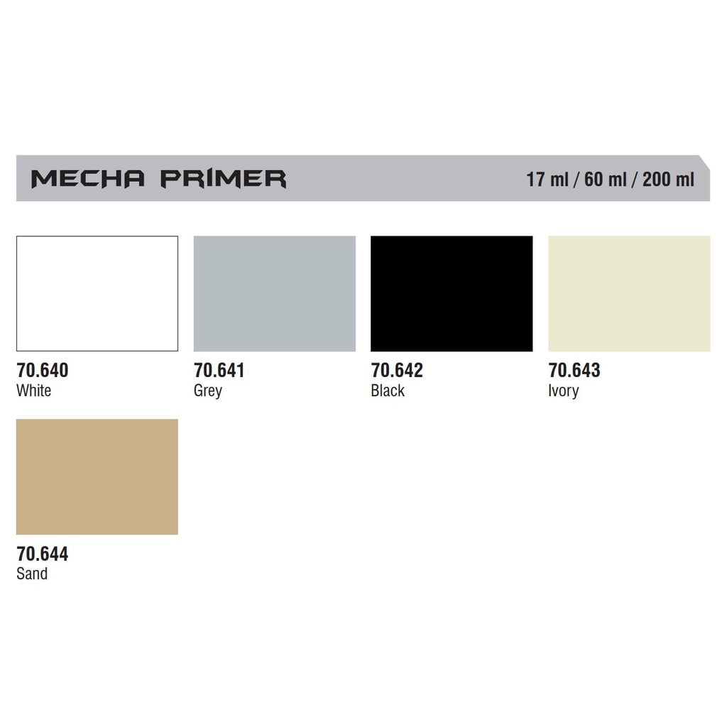 VALLEJO MECHA COLOR/ BASE I 70.640-70.644 Safe Pre-thinned Ready-2-spray Primer Basecoat Acrylic Hobby Gunpla Paint 17ML