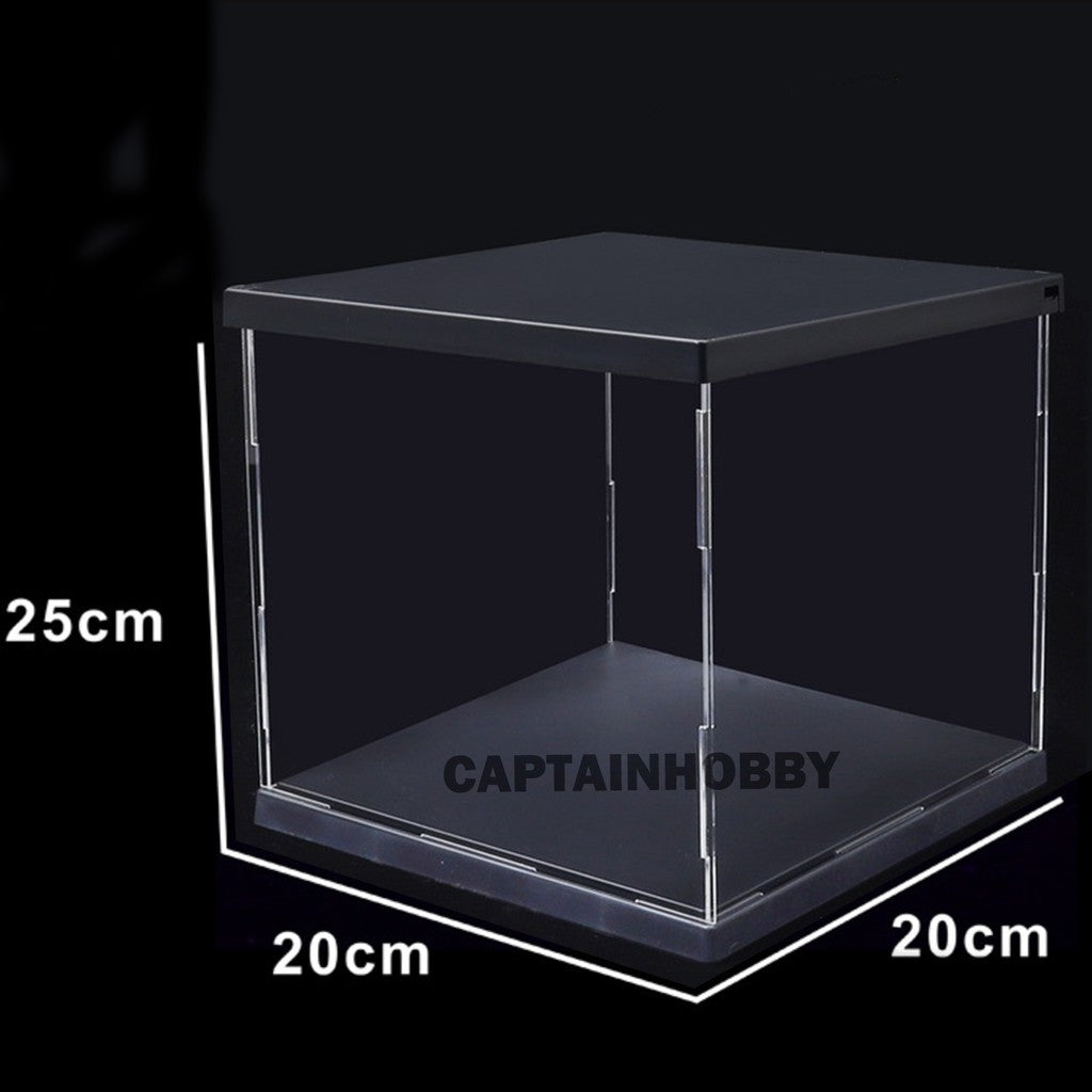 Display Case with USD Charged White LED for Gunpla & Figma and other action figures 25CM x 20CM x 20CM
