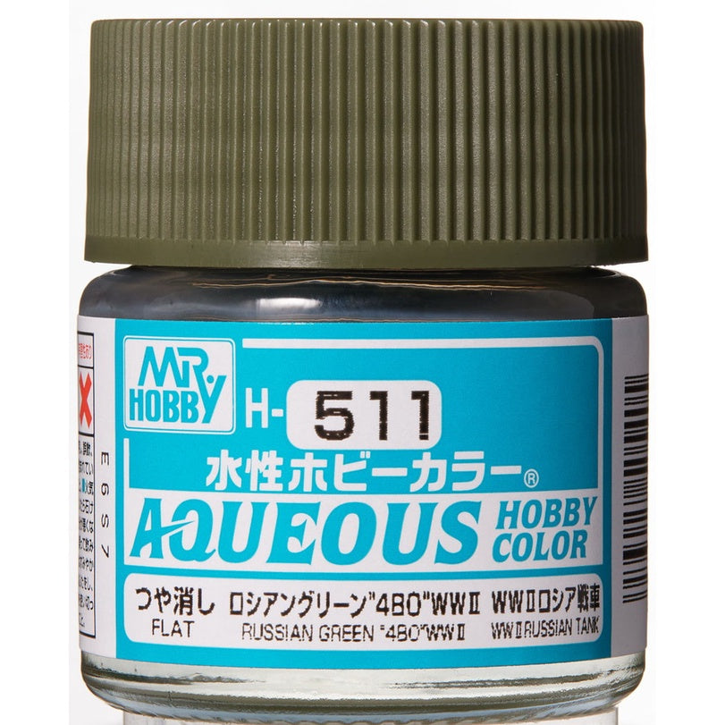 Mr. Hobby AQUEOUS PREMIUM WORLD WAR TWO TANK COLORS German Grey Russian Green H511-H515 10ml HOBBY COLOR WATER-BASED