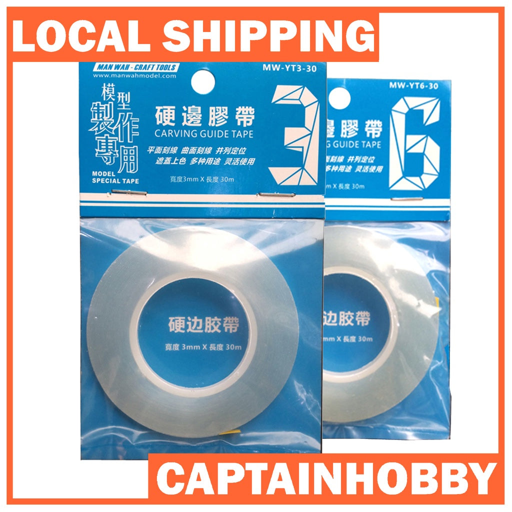 Panel Line Carving Tool & Guide Tape – Scriber + Hard Edge Tape 3mm / 6mm for Gunpla Model Detailing