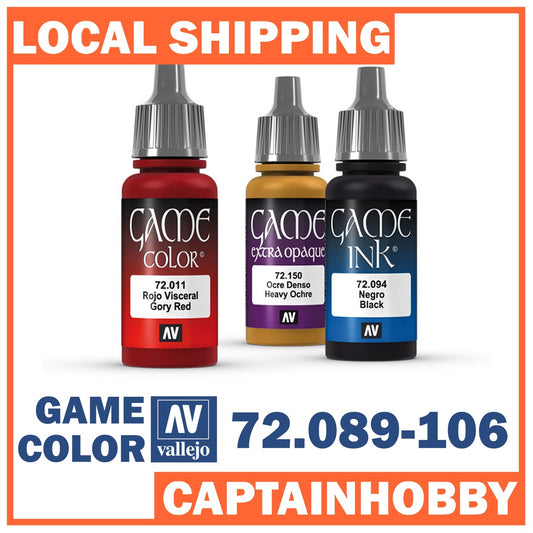 VALLEJO GAME COLOR/INK V 72.089-72.106 Safe Pre-thinned Ready-to-spray Water-based Hobby Paint 17ML for  Figure