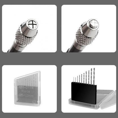 U-STAR TOOLS 90800A 0.3-1.2mm Fine Pin Vise Drill Bit Set