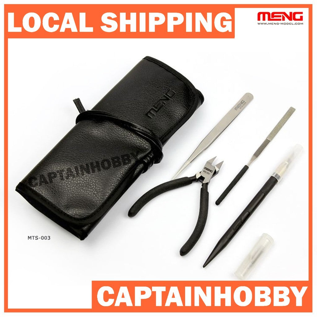 Beginner Tools Set by MENG including Side Cutter/ Hobby Nipper Hobby Knife Flat File Tweezers Tool Bag for Gunpla Gundam