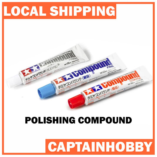 Tamiya Polishing Compound Coarse/Fine/Finish for Hobby Plastic Models Gunpla Car Motorbike Scale Models and CLear Parts