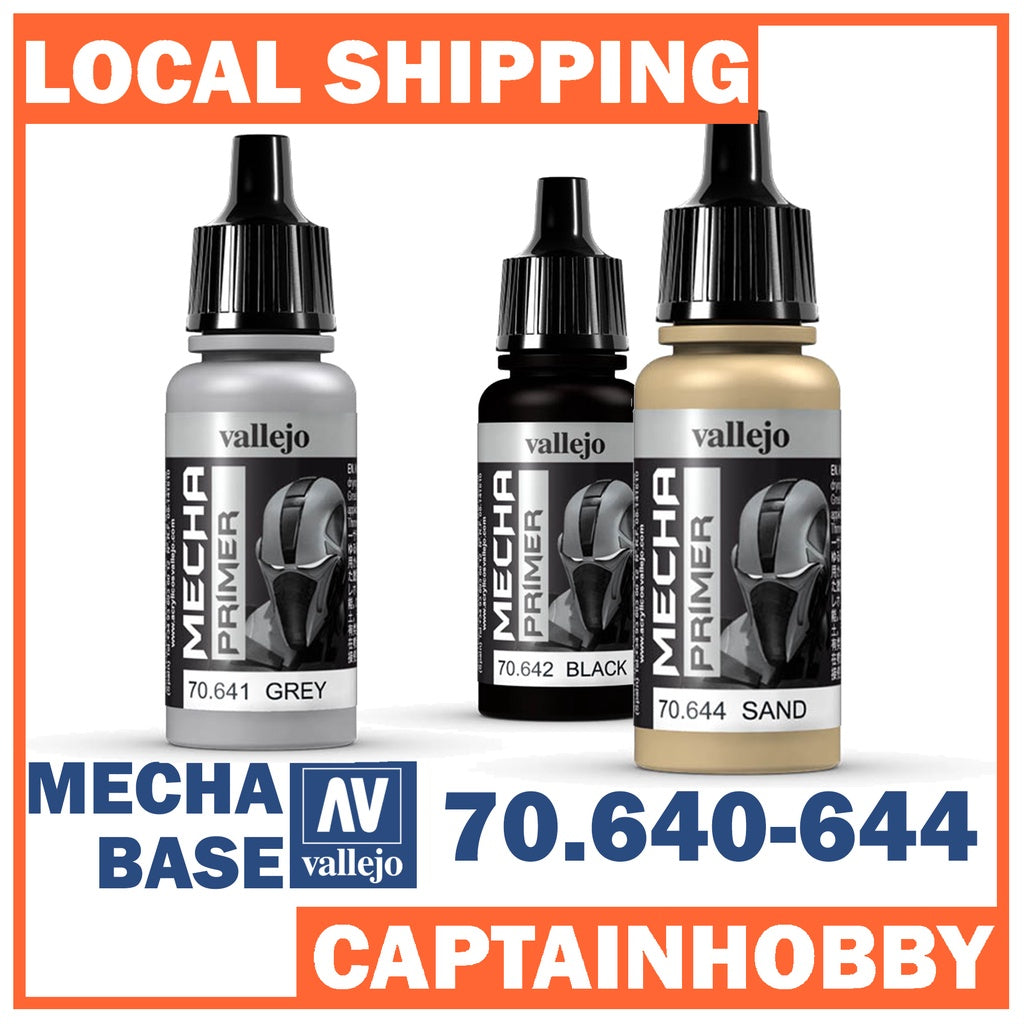 VALLEJO MECHA COLOR/ BASE I 70.640-70.644 Safe Pre-thinned Ready-2-spray Primer Basecoat Acrylic Hobby Gunpla Paint 17ML