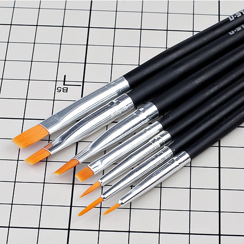 Hobby Brush Set 7 PCs Include Drybrush, Standard & Detail Fine Tip Brush by USTAR for Hand Brushing  Figures