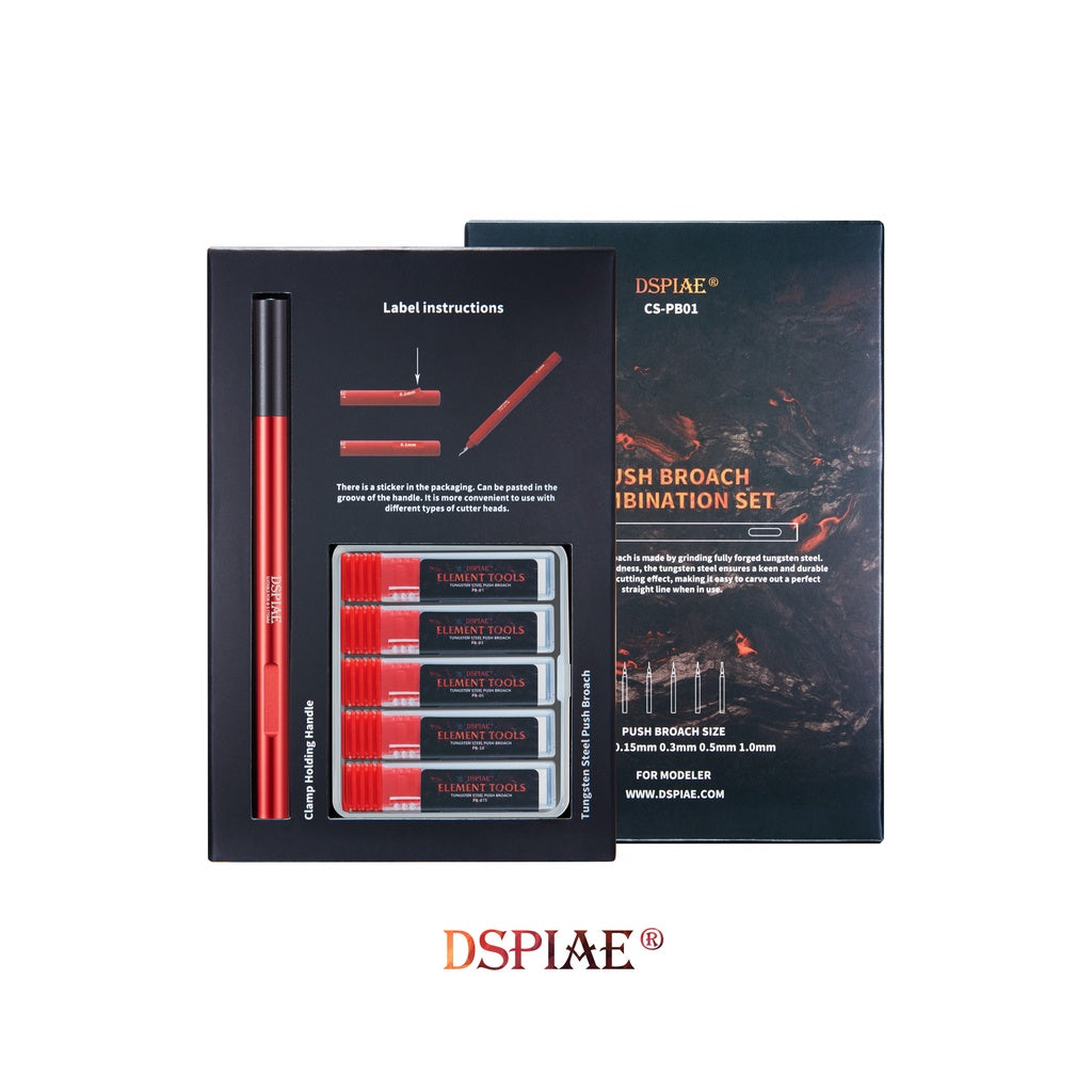 Premium Engraver/ Chisels/ Push Broach Set by Dspiae 0.1mm-1mm 5in1  for Gundam Gunpla Tamiya Model Building DSP CS-PB01