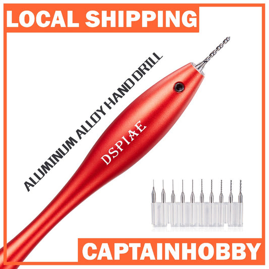 Professional Aluminum Alloy Hand Drill (0.3mm - 1.2mm) by DSPIAE AT-HD for Gunpla Gundam Tamiya Hobby Scale Model
