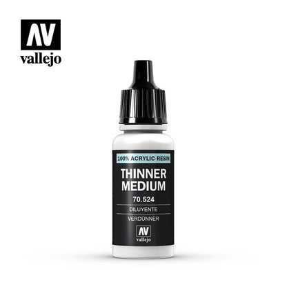 VALLEJO AUXILIARIES THINNER & VARNISH & MEDIUM Safe Pre-thinned Acrylic Hobby Paint 17ML for Hand Brushing & Airbrushing