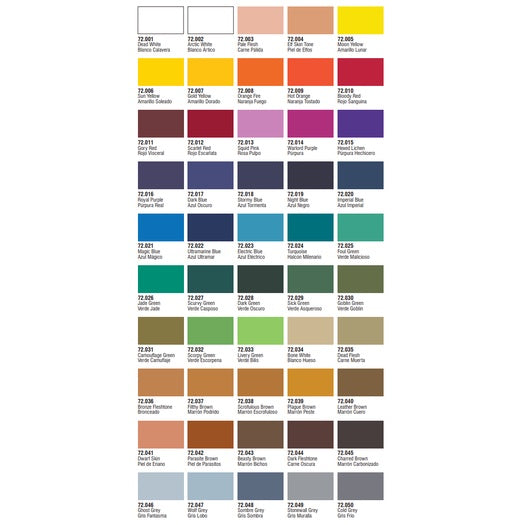VALLEJO GAME COLOR/INK V 72.089-72.106 Safe Pre-thinned Ready-to-spray Water-based Hobby Paint 17ML for  Figure
