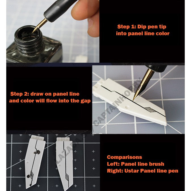 Panel Liner Pen by Ustar for Gunpla Gundam Hobby Scale Model UA-90222 ...