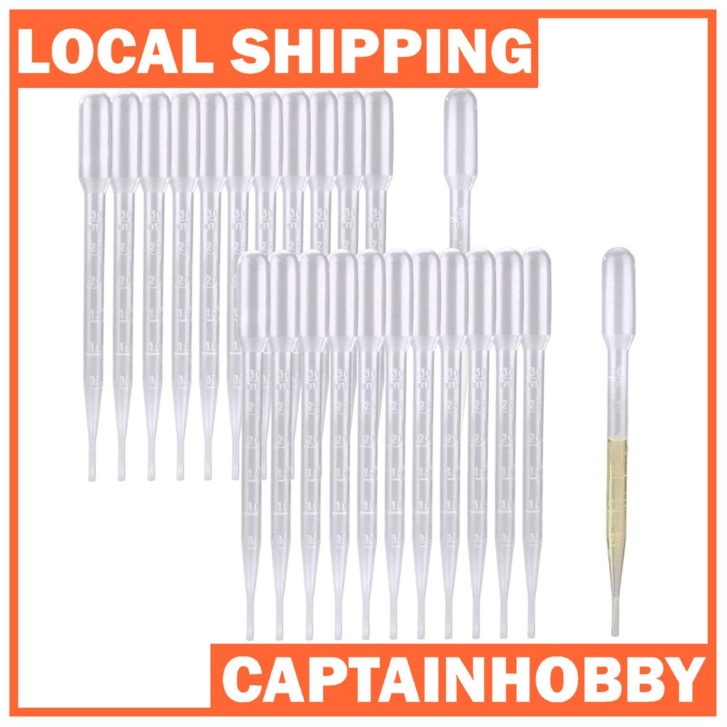 Dropper/ Transfer Pipettes 3ml for both Acrylic and Enamel Paints Airbrushing