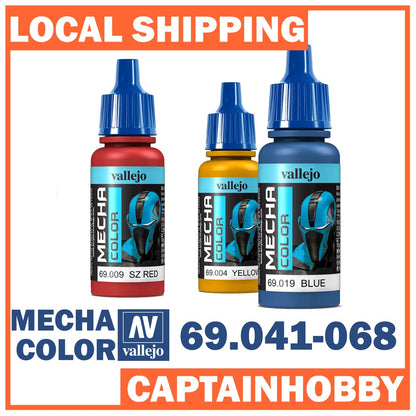 VALLEJO MECHA COLOR I 69.041-69.068 Safe Pre-thinned Ready-to-spray Acrylic Hobby Gunpla Paint 17ML for Airbrushing
