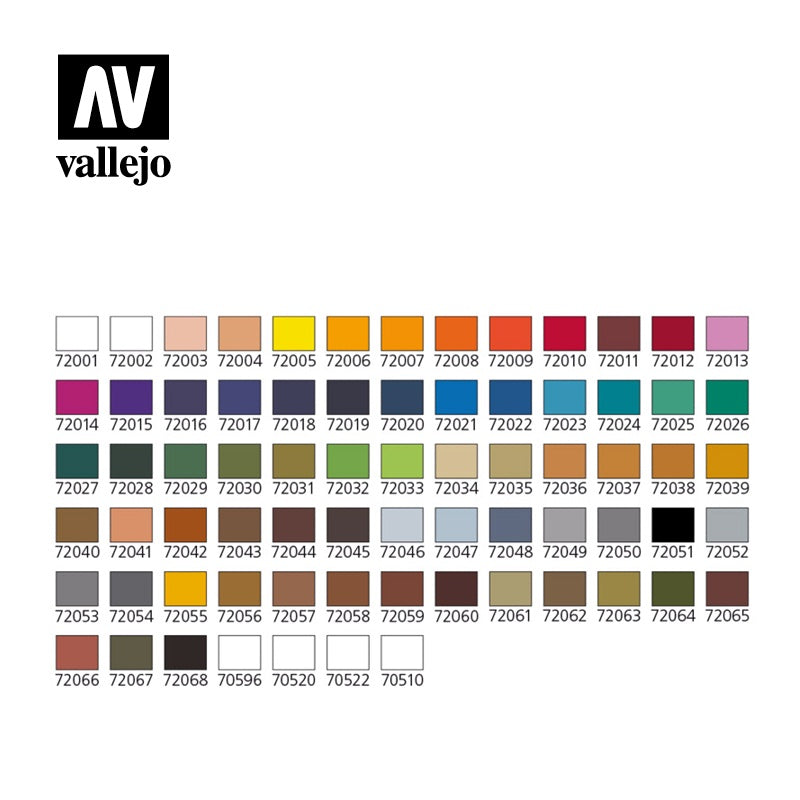 VALLEJO GAME COLOR 72.172 FULL COMPLETE SET 72.001-72.510 Safe Pre-thinned Water-based Hobby Paint for  Figure