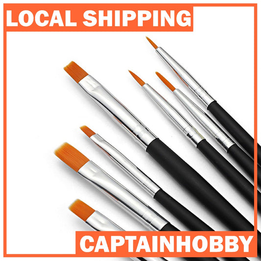 Hobby Brush Set 7 PCs Include Drybrush, Standard & Detail Fine Tip Brush by USTAR for Hand Brushing  Figures