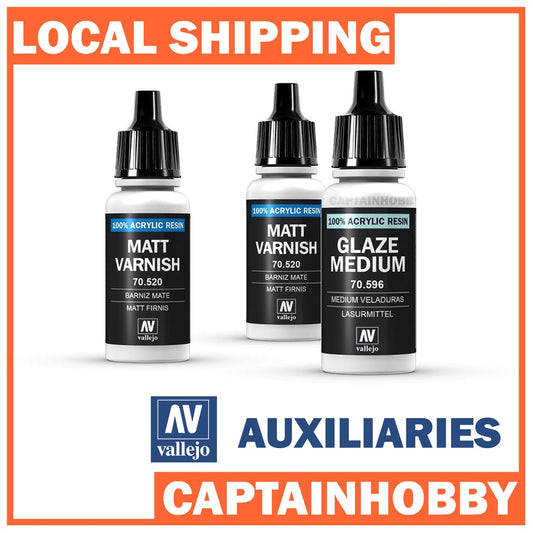 VALLEJO AUXILIARIES THINNER & VARNISH & MEDIUM Safe Pre-thinned Acrylic Hobby Paint 17ML for Hand Brushing & Airbrushing