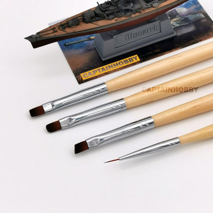Hobby Brush Set Include Drybrush, Standard Model Paint & Detail Fine Tip Brush by Manwah for Hand Painting Miniatures