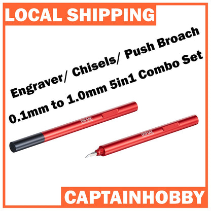 Premium Engraver/ Chisels/ Push Broach Set by Dspiae 0.1mm-1mm 5in1  for Gundam Gunpla Tamiya Model Building DSP CS-PB01
