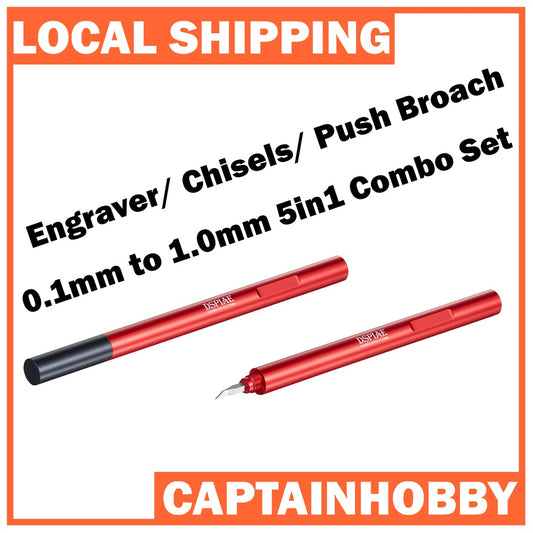 Premium Engraver/ Chisels/ Push Broach Set by Dspiae 0.1mm-1mm 5in1  for Gundam Gunpla Tamiya Model Building DSP CS-PB01