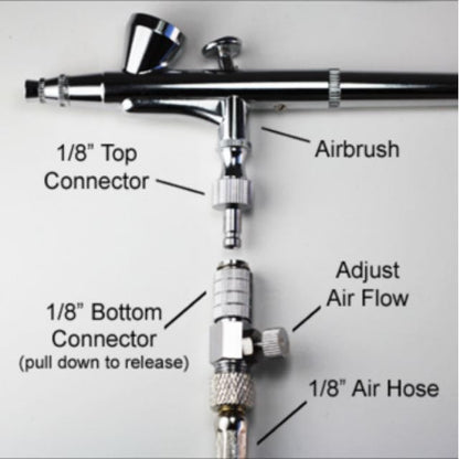 Quick Release/ Disconnect Coupler with Air Regulator for Airbrush