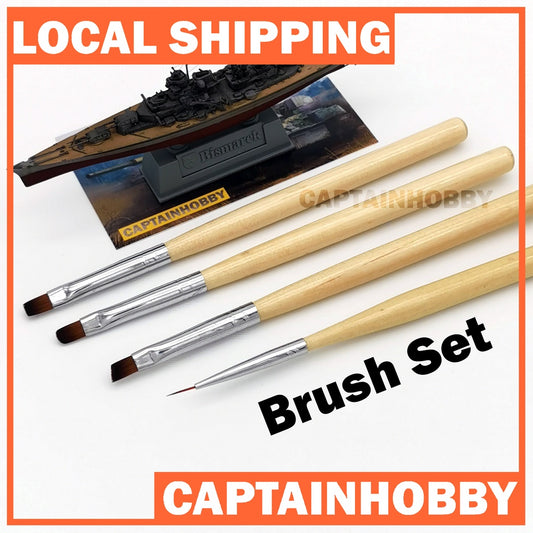 Hobby Brush Set Include Drybrush, Standard Model Paint & Detail Fine Tip Brush by Manwah for Hand Painting Miniatures