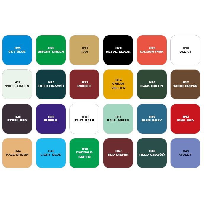 Mr. Hobby AQUEOUS HOBBY COLOR WATER-BASED ACRYLIC COLOR H41- H60 10ml PAINTS for Brushing and Airbrushing