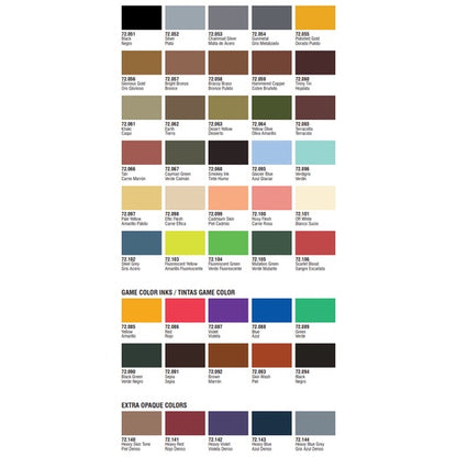 VALLEJO GAME COLOR/INK V 72.089-72.106 Safe Pre-thinned Ready-to-spray Water-based Hobby Paint 17ML for  Figure