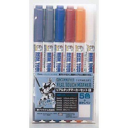 Mr Hobby GUNDAM MARKER REAL TOUCH MARKER SET 1& 2 (6 Markers) GMS112 & GMS113 for Hobby Plastic Model Gunpla Scale Model