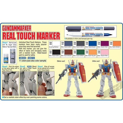 Mr Hobby GUNDAM MARKER REAL TOUCH MARKER SET 1& 2 (6 Markers) GMS112 & GMS113 for Hobby Plastic Model Gunpla Scale Model
